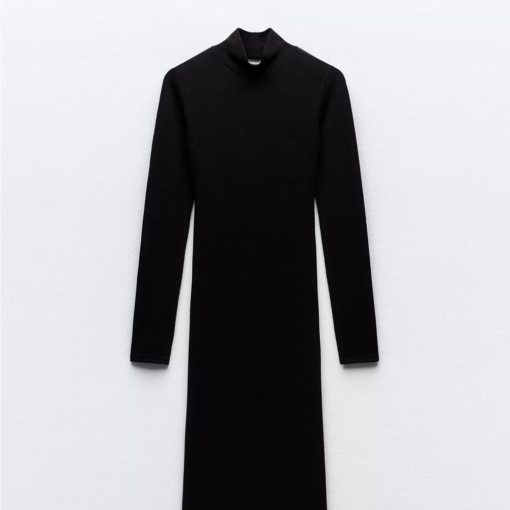 Zara Classic Black Long Sleeve Dress